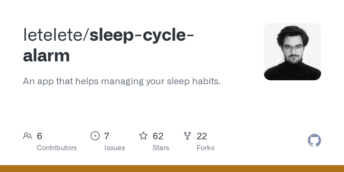 GitHub letelete/sleepcyclealarm This app helps managing your sleep