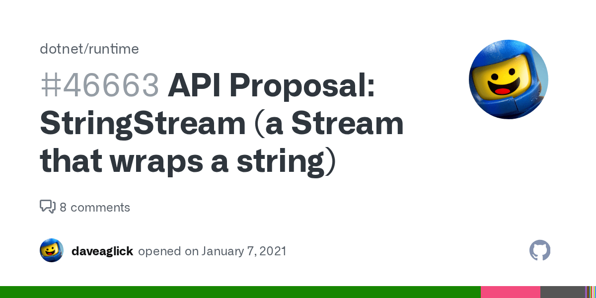 API Proposal StringStream (a Stream that wraps a string) · Issue