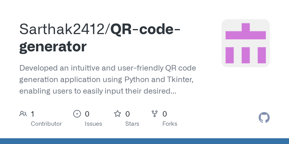 GitHub Sarthak2412/QRcodegenerator Developed an intuitive and user