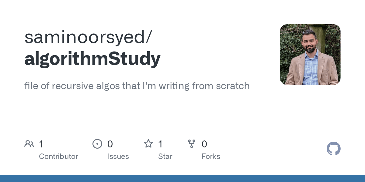 Projects · saminoorsyed/algorithmStudy · GitHub