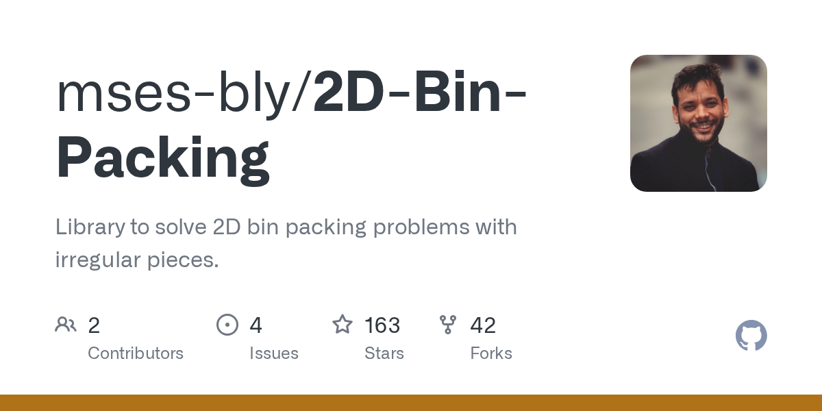 GitHub msesbly/2DBinPacking Library to solve 2D bin packing