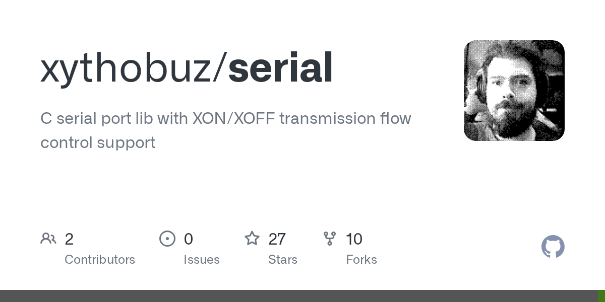GitHub xythobuz/serial C serial port lib with XON/XOFF transmission