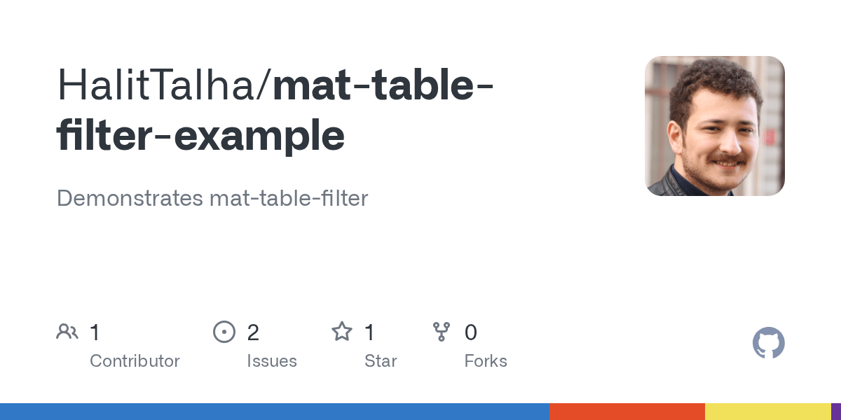 GitHub HalitTalha/mattablefilterexample Demonstrates mattablefilter