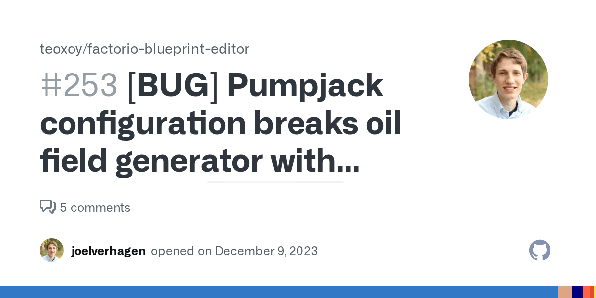 [BUG] Pumpjack configuration breaks oil field generator with undefined