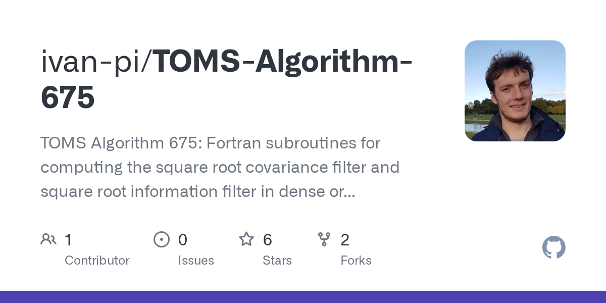 GitHub ivanpi/TOMSAlgorithm675 TOMS Algorithm 675 Fortran