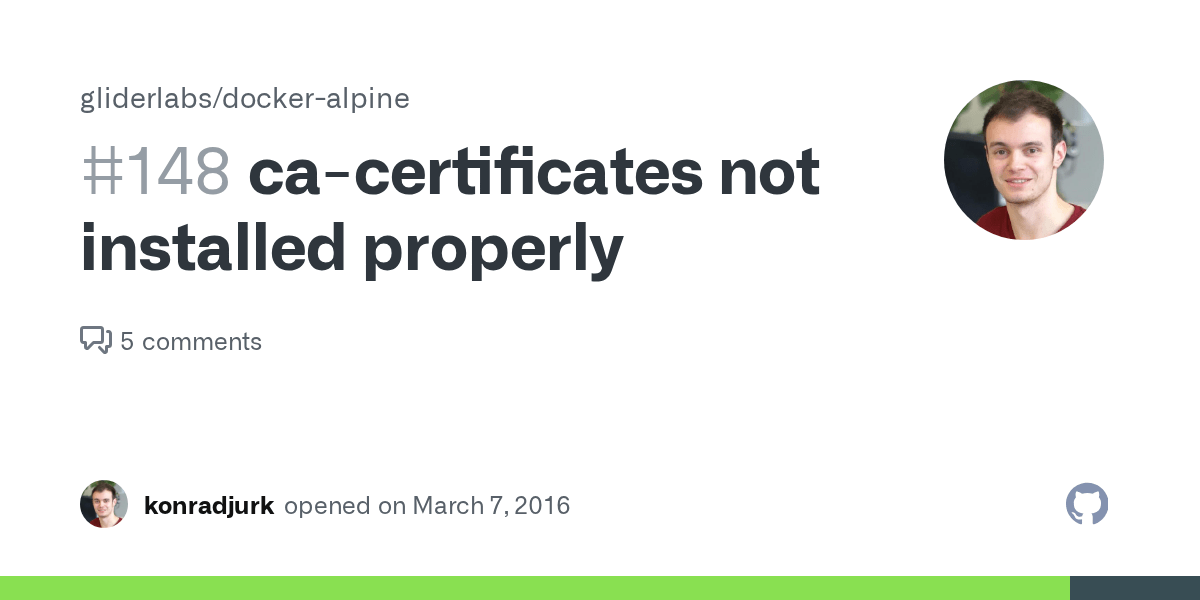 cacertificates not installed properly · Issue 148 · gliderlabs/docker
