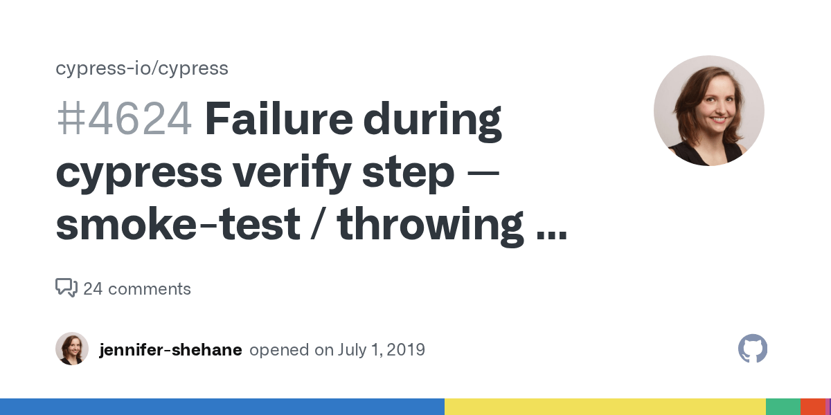 Failure during cypress verify step smoketest / throwing at makeError