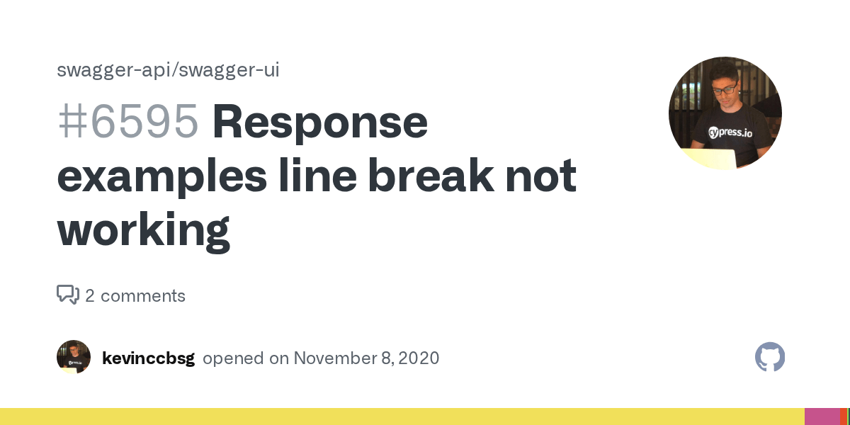 Response examples line break not working · Issue 6595 · swaggerapi