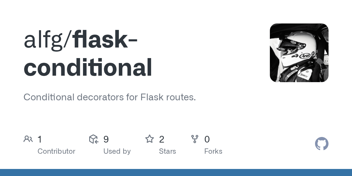 GitHub alfg/flaskconditional Conditional decorators for Flask routes.