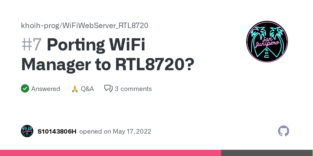 Porting WiFi Manager to RTL8720? · khoihprog WiFiWebServer_RTL8720