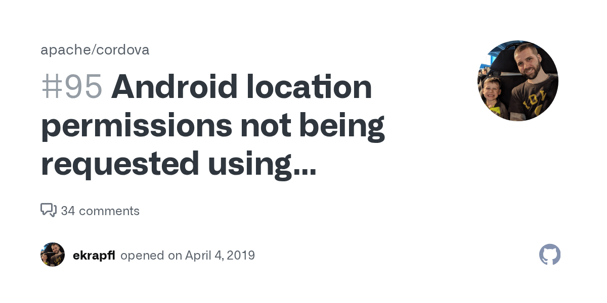 Android location permissions not being requested using Cordova 9