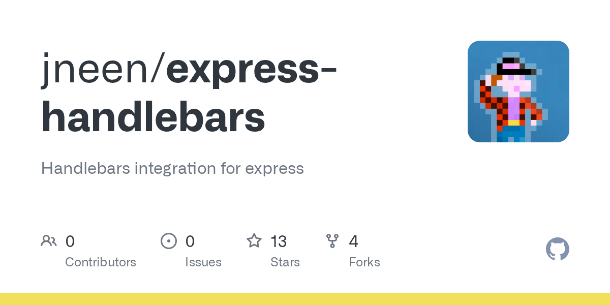 GitHub jneen/expresshandlebars Handlebars integration for express