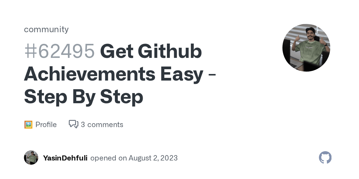 Get Github Achievements Easy Step By Step · community · Discussion