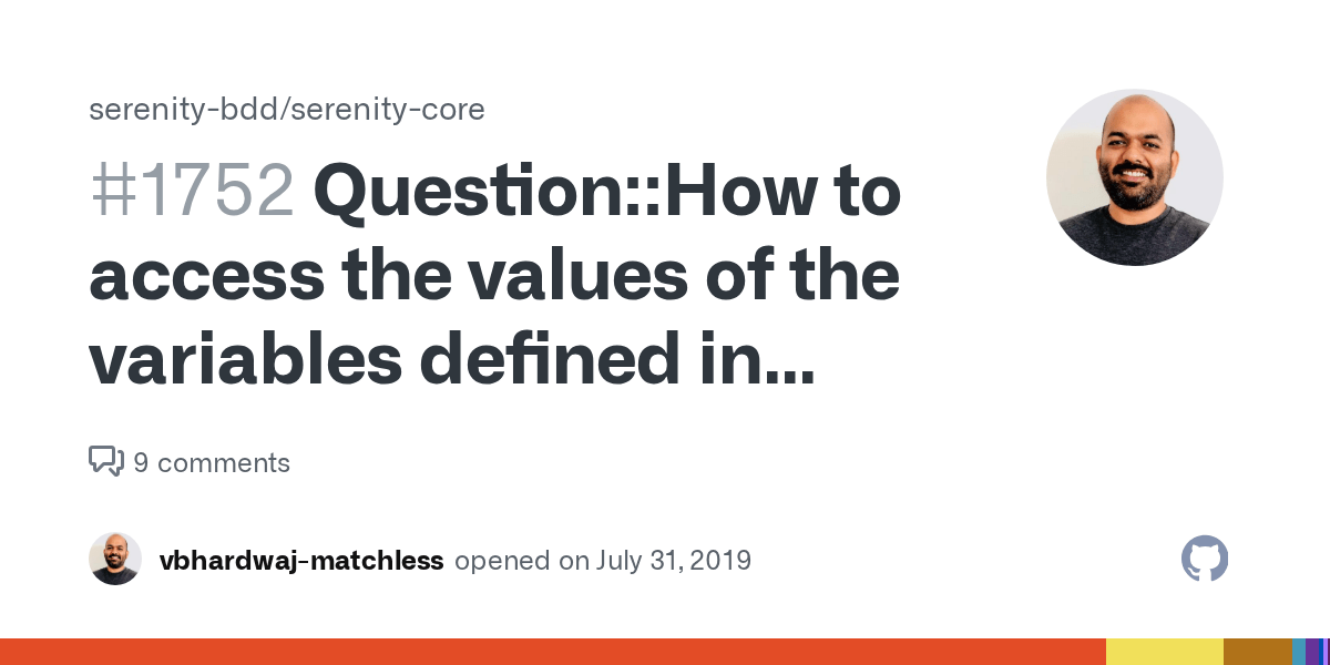 QuestionHow to access the values of the variables defined in Serenity