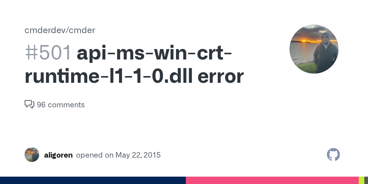 api-ms-win-crt-runtime-l1-1-0.dll error · Issue #501 · cmderdev 
