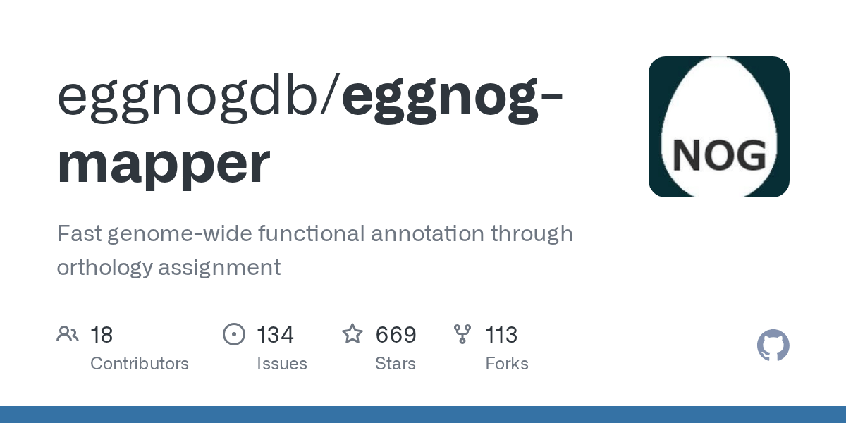 GitHub eggnogdb/eggnogmapper Fast genomewide functional annotation