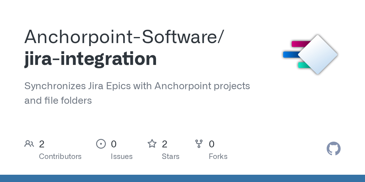 GitHub AnchorpointSoftware/jiraintegration Synchronizes Jira Epics