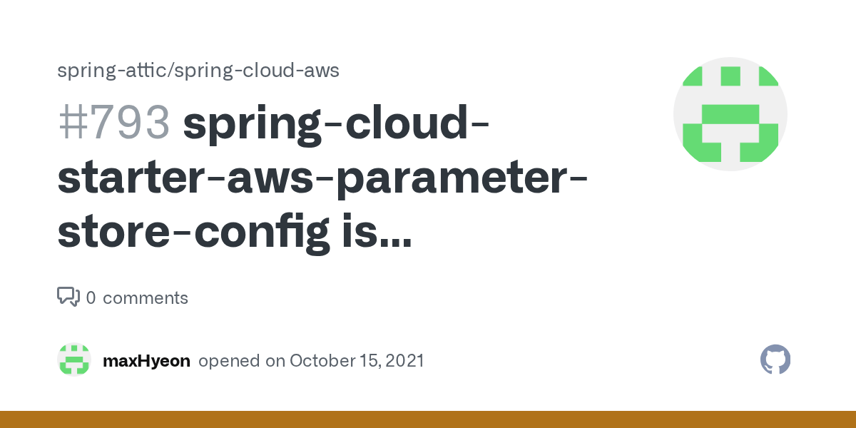 springcloudstarterawsparameterstoreconfig is collisioned other SDK · Issue 793 · spring