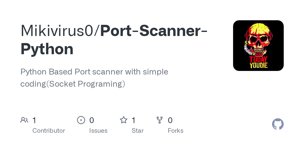 GitHub Mikivirus0/PortScannerPython Python Based Port scanner with