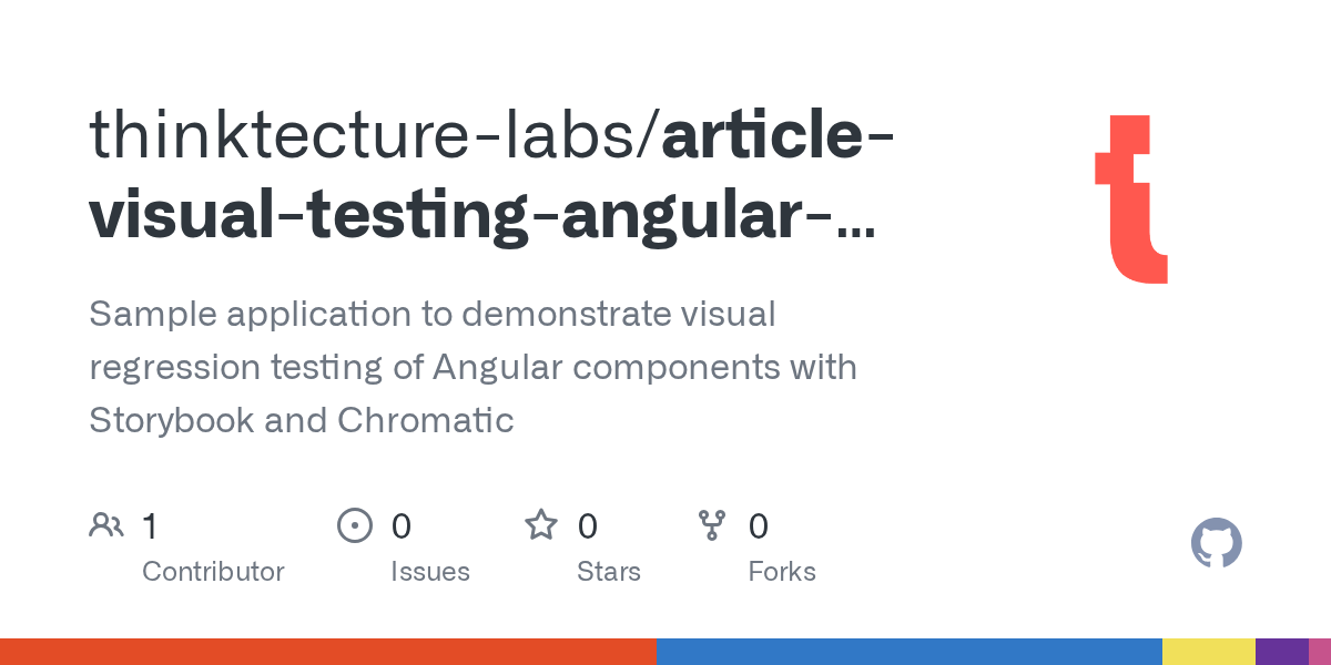 GitHub thinktecturelabs/articlevisualtestingangularstorybook