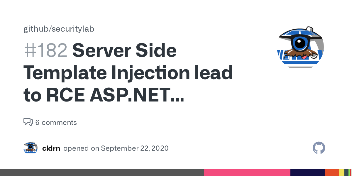 Server Side Template Injection lead to RCE RazorEngine · Issue
