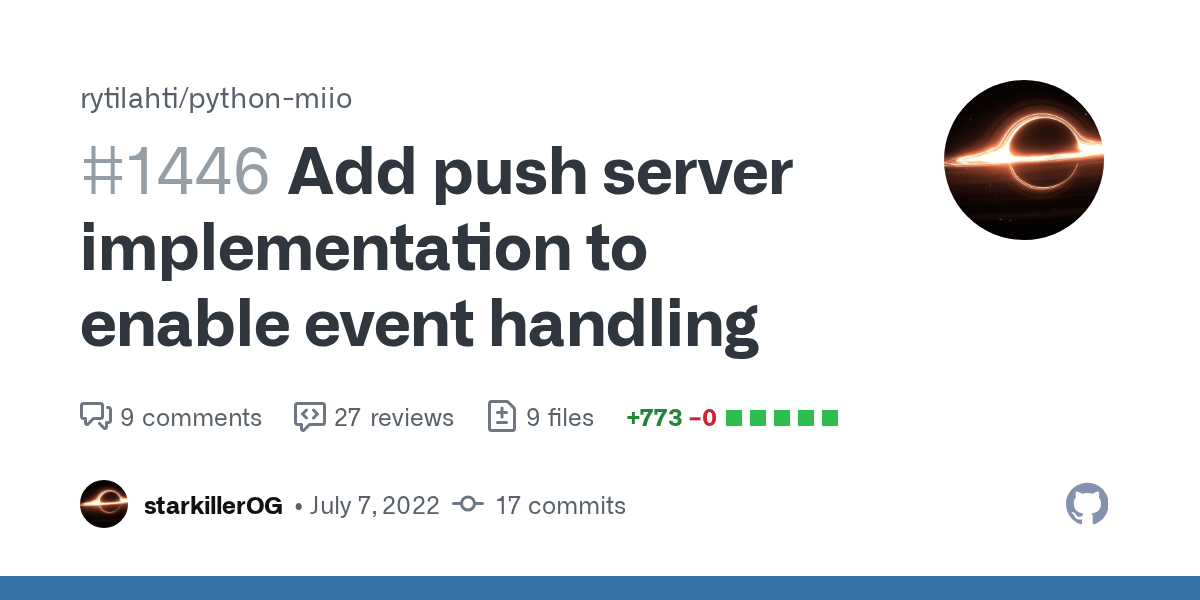 Add push server implementation to enable event handling by starkillerOG