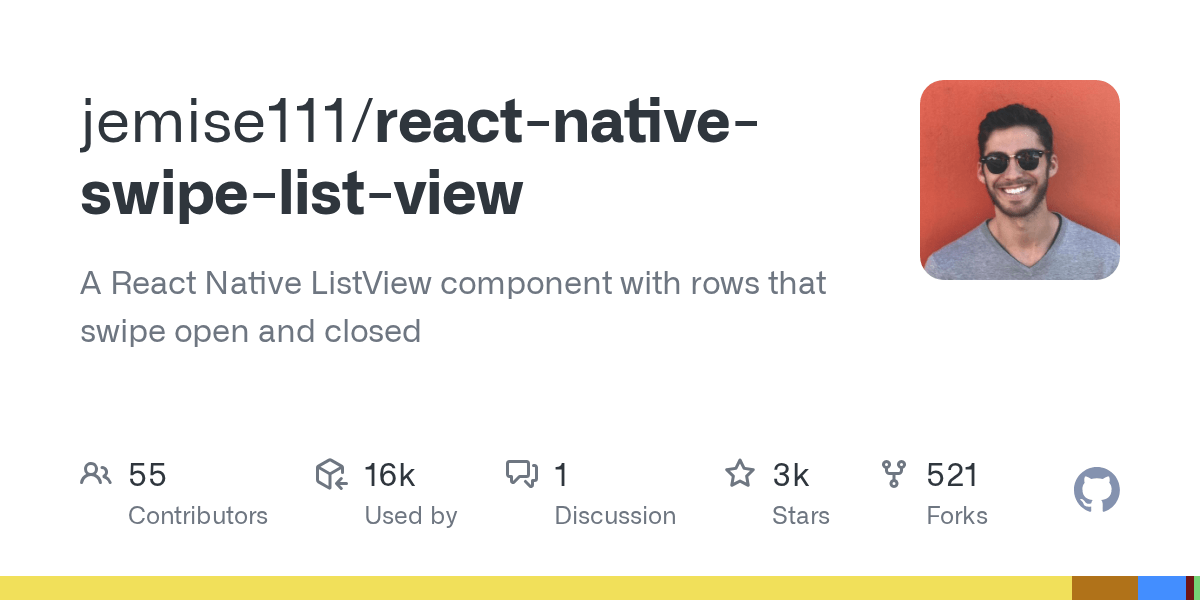 GitHub jemise111/reactnativeswipelistview A React Native