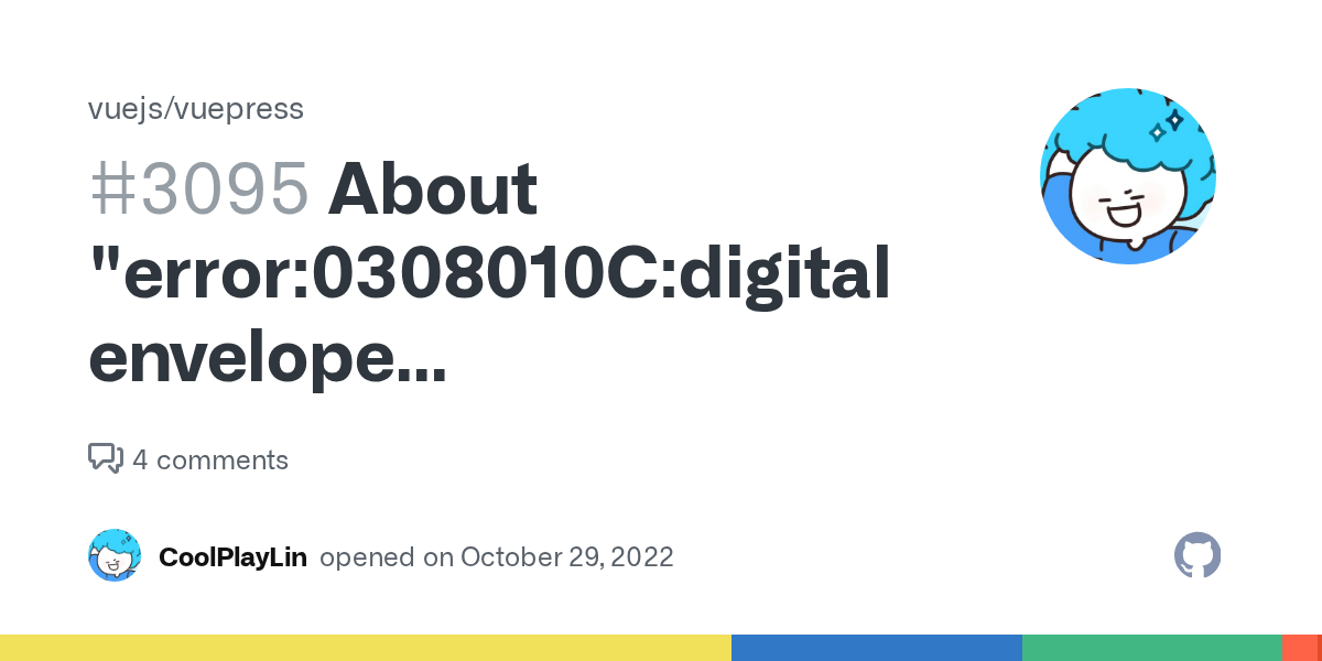 About "error0308010Cdigital envelope routinesunsupported" · Issue