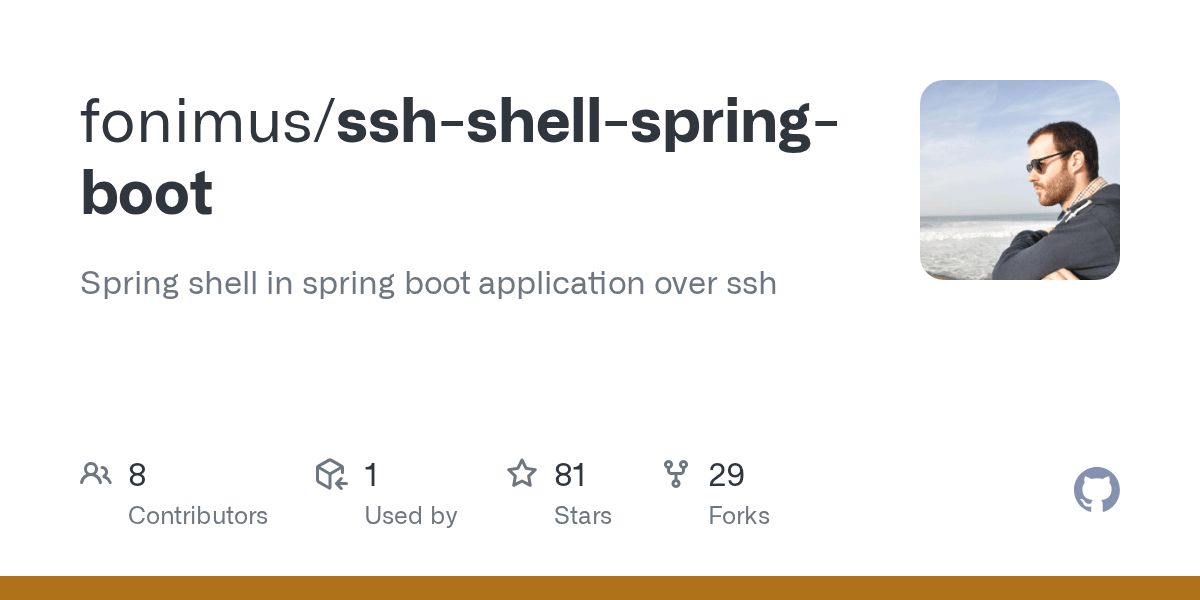GitHub fonimus/sshshellspringboot Spring shell in spring boot