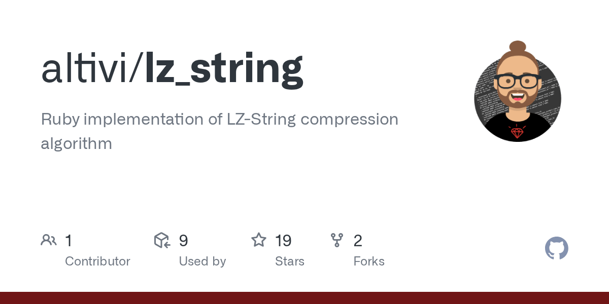 GitHub altivi/lz_string Ruby implementation of LZString compression algorithm