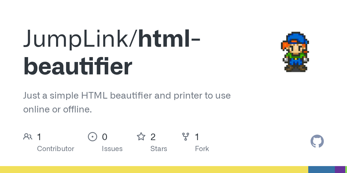 GitHub JumpLink/htmlbeautifier Just a simple HTML beautifier and