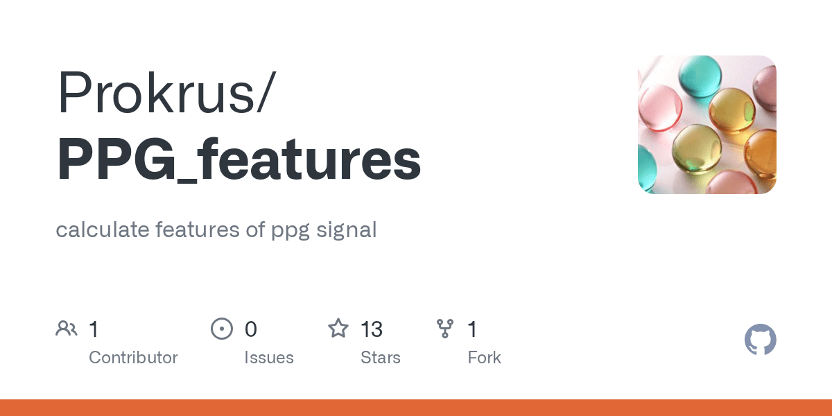 GitHub Prokrus/PPG_features calculate features of ppg signal