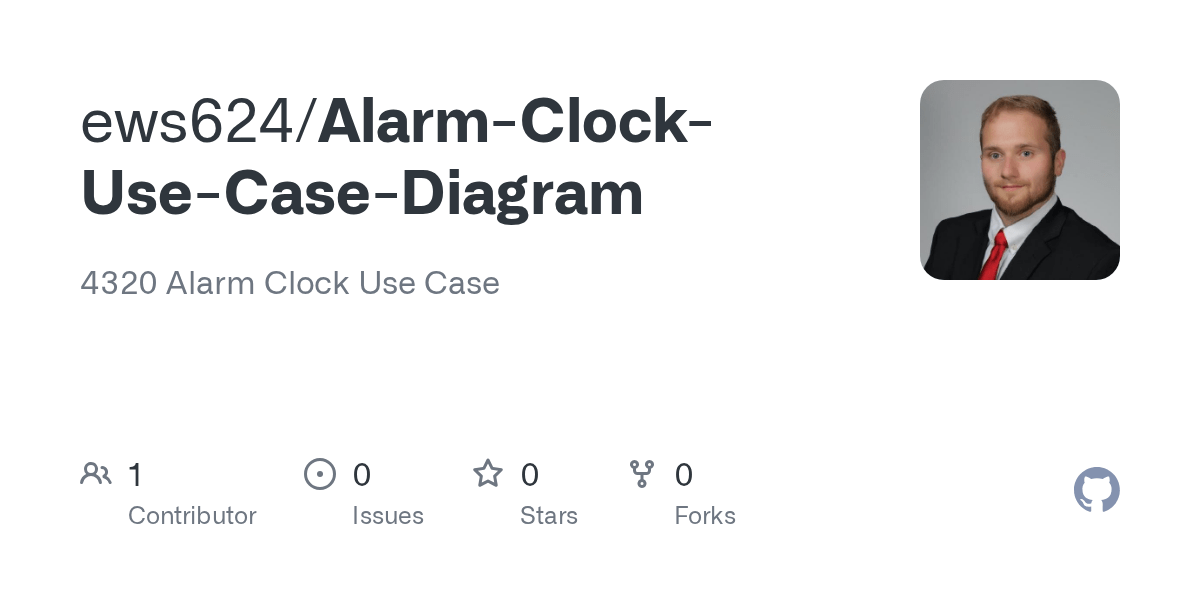 GitHub ews624/AlarmClockUseCaseDiagram 4320 Alarm Clock Use Case