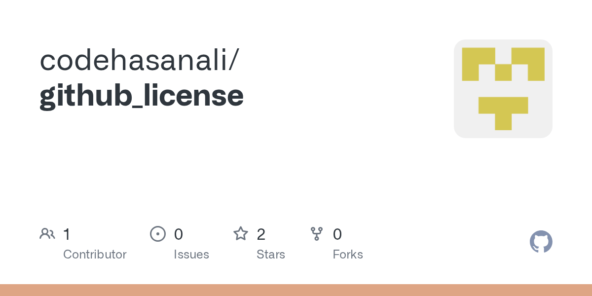 GitHub codehasanali/github_license