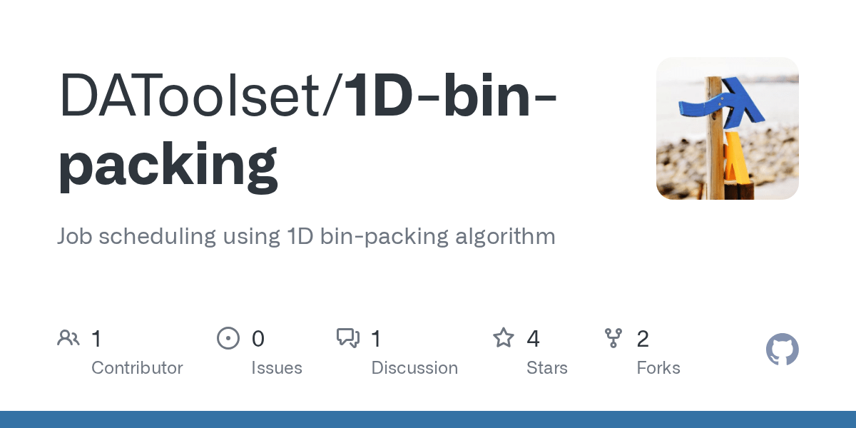 1Dbinpacking/1차원 Bin Packing_20210321_1.xlsb at main · DAToolset/1D