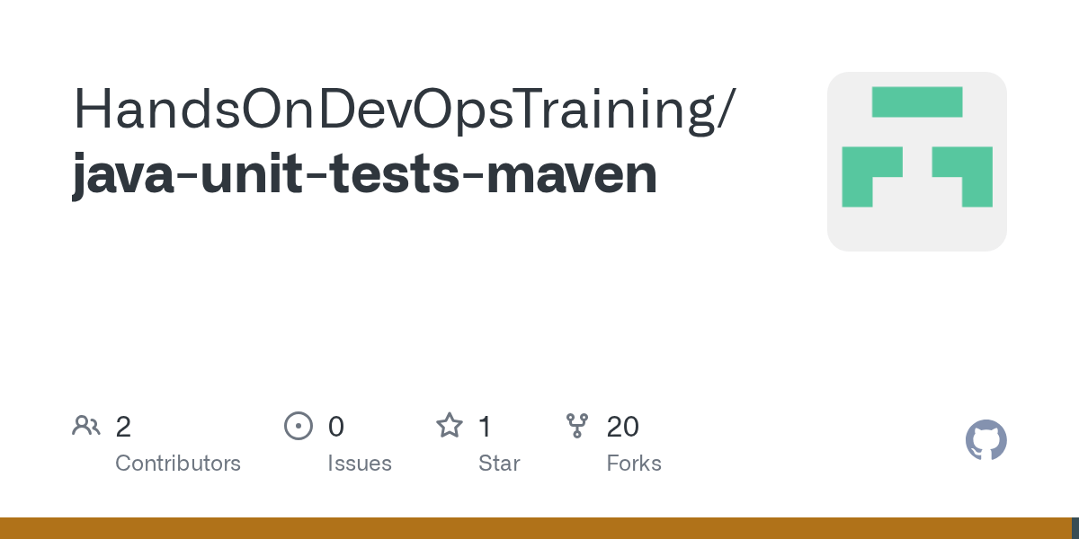 GitHub HandsOnDevOpsTraining/javaunittestsmaven