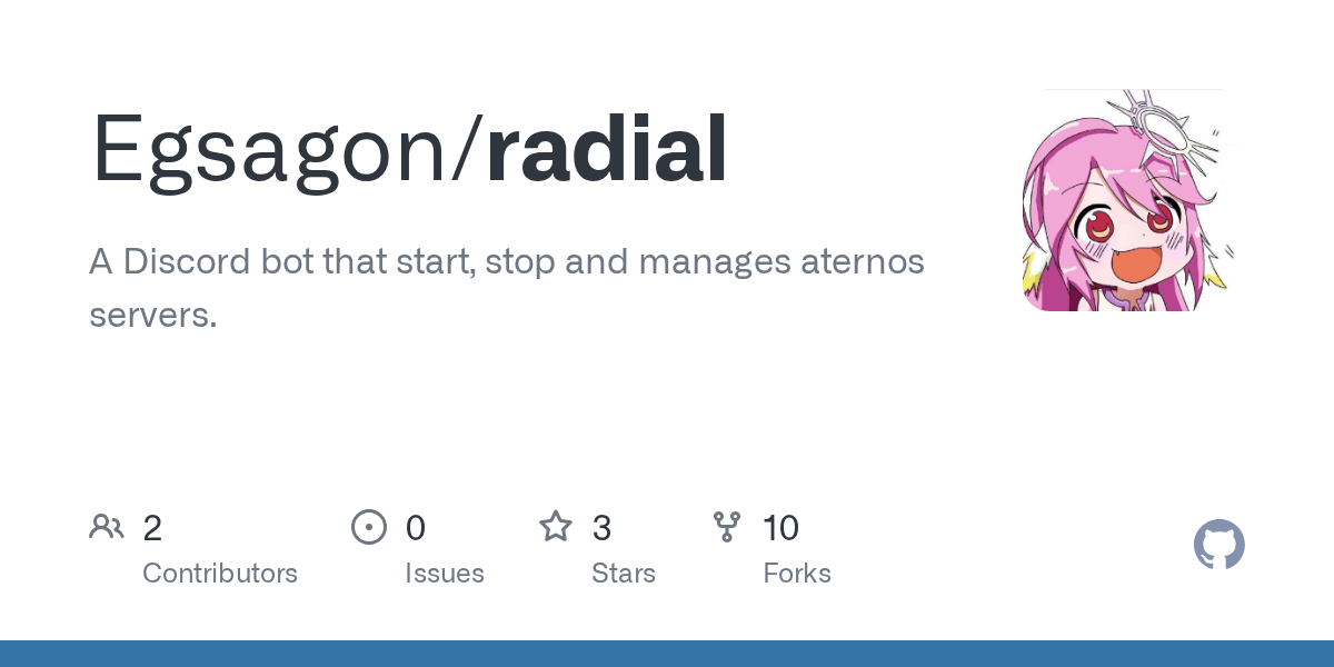 GitHub Egsagon/radial A Discord bot that start, stop and manages