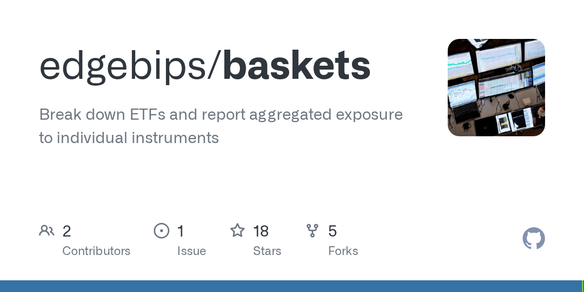 GitHub edgebips/baskets Break down ETFs and report aggregated