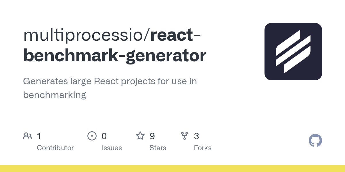 GitHub multiprocessio/reactbenchmarkgenerator Generates large