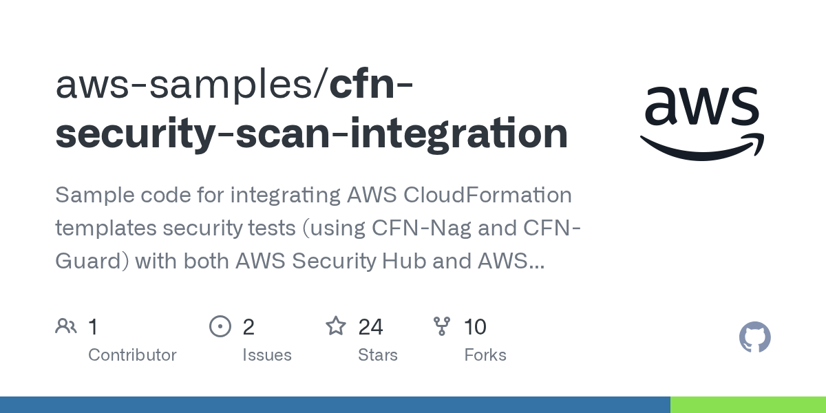 GitHub awssamples/cfnsecurityscanintegration Sample code for