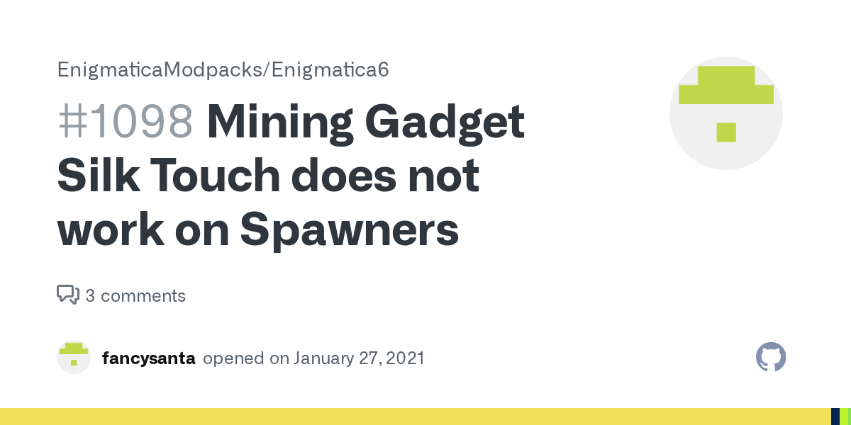 Mining Gadget Silk Touch does not work on Spawners · Issue 1098