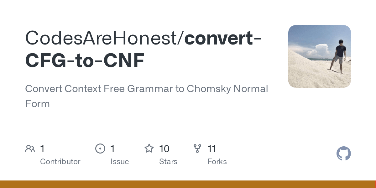GitHub CodesAreHonest/convertCFGtoCNF Convert Context Free