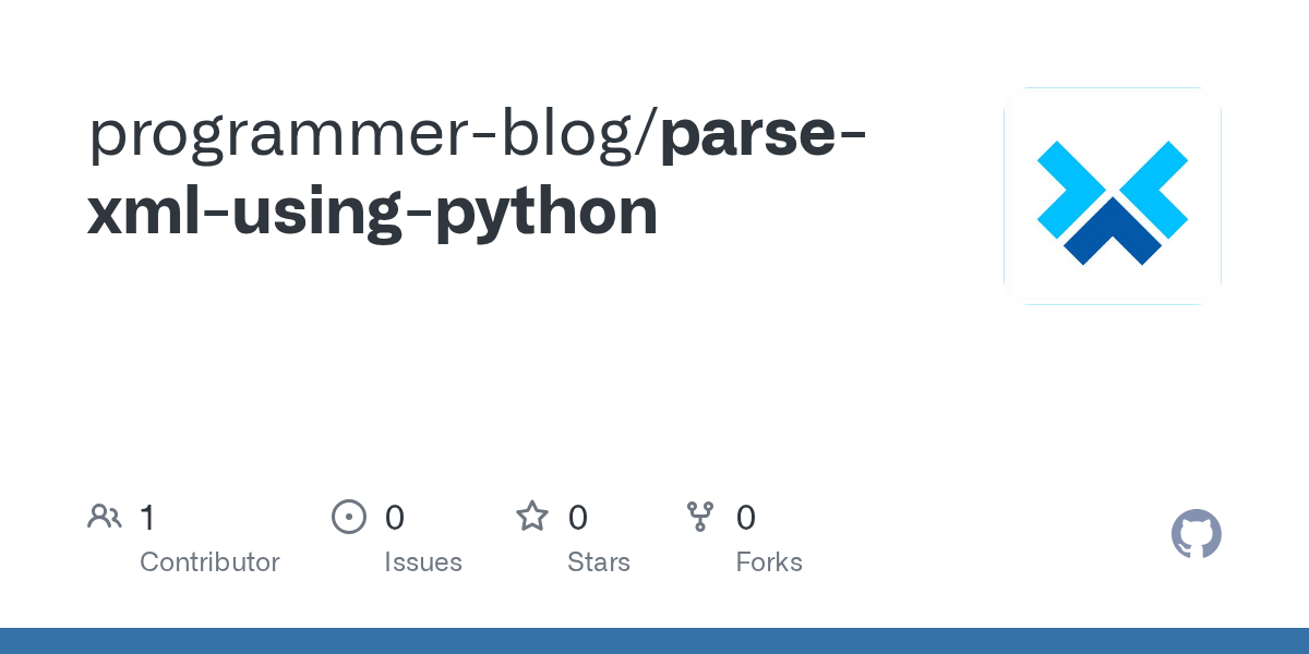 GitHub programmerblog/parsexmlusingpython