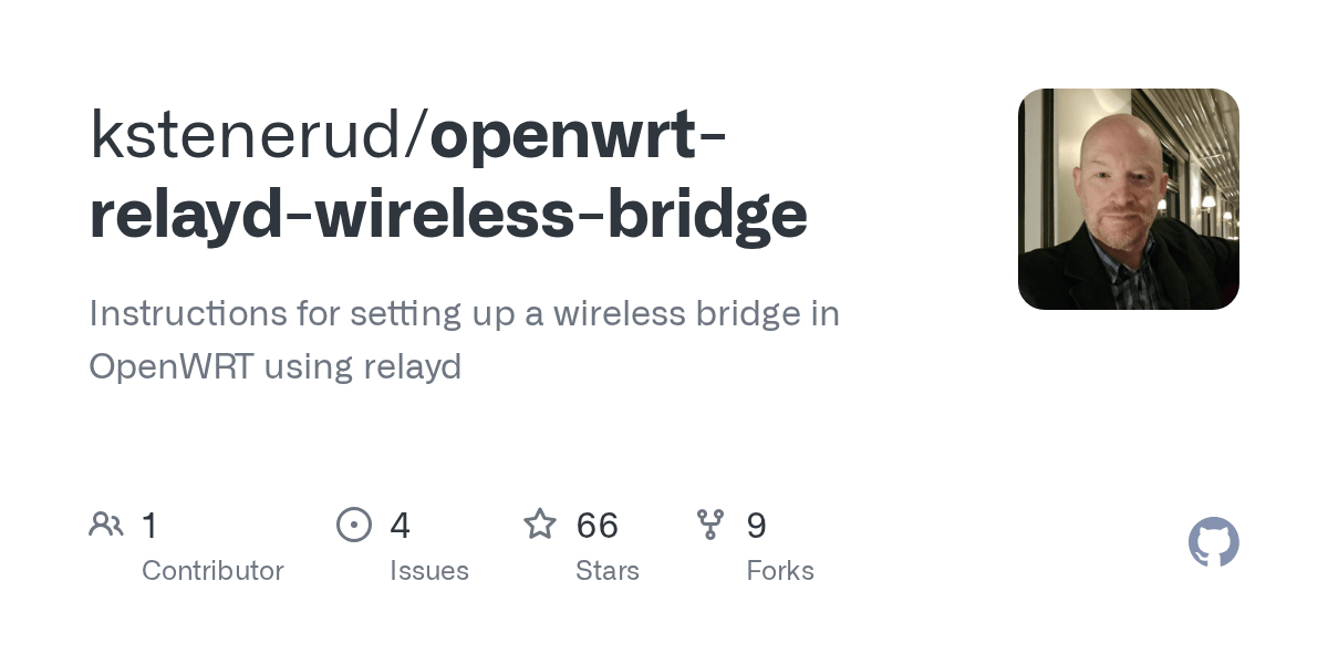 GitHub kstenerud/openwrtrelaydwirelessbridge Instructions for