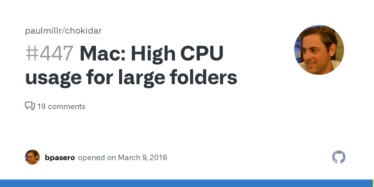 Mac High CPU usage for large folders · Issue 447 · paulmillr/chokidar