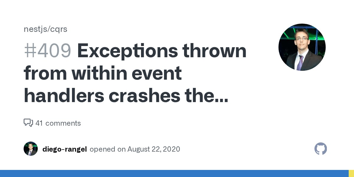 Exceptions thrown from within event handlers crashes the app · Issue