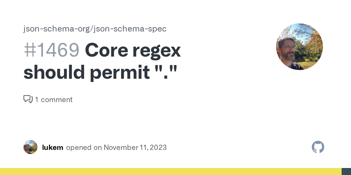 Core regex should permit "." · Issue 1469 ·