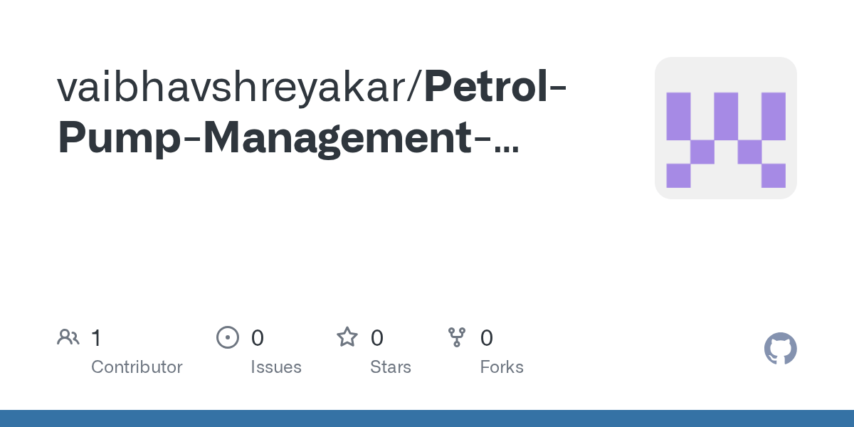 GitHub vaibhavshreyakar/PetrolPumpManagementSystem