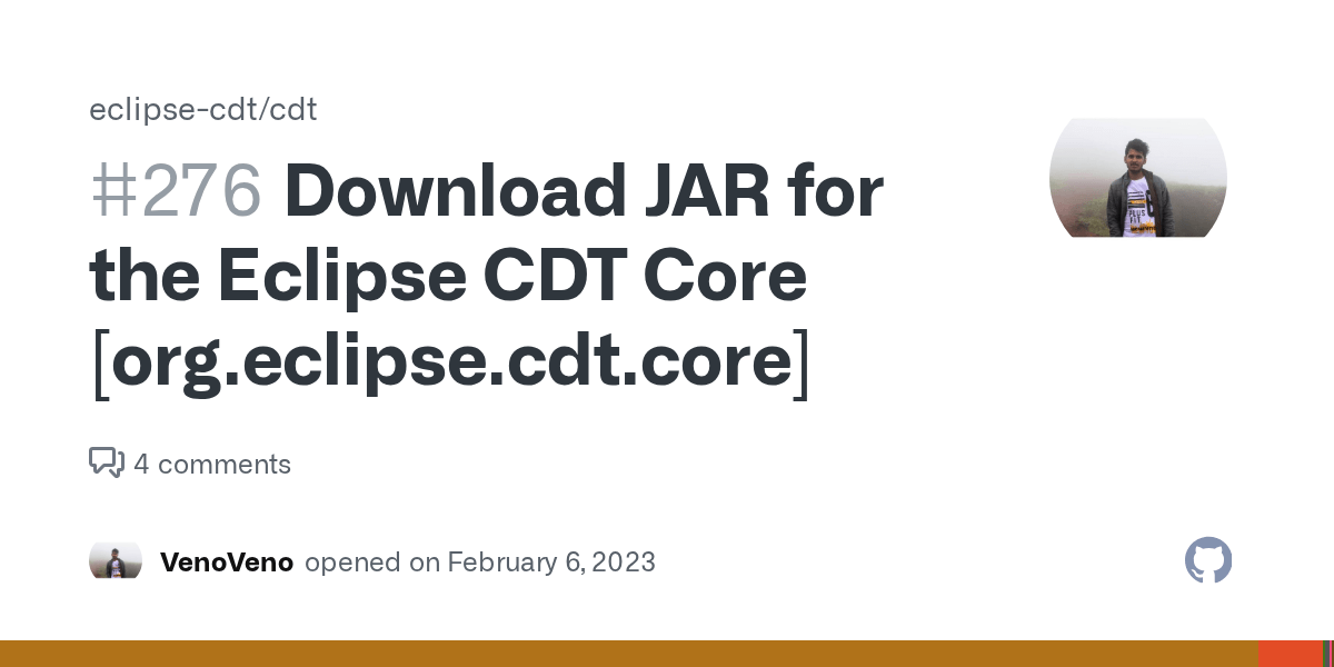 Download JAR for the Eclipse CDT Core [org.eclipse.cdt.core] · Issue
