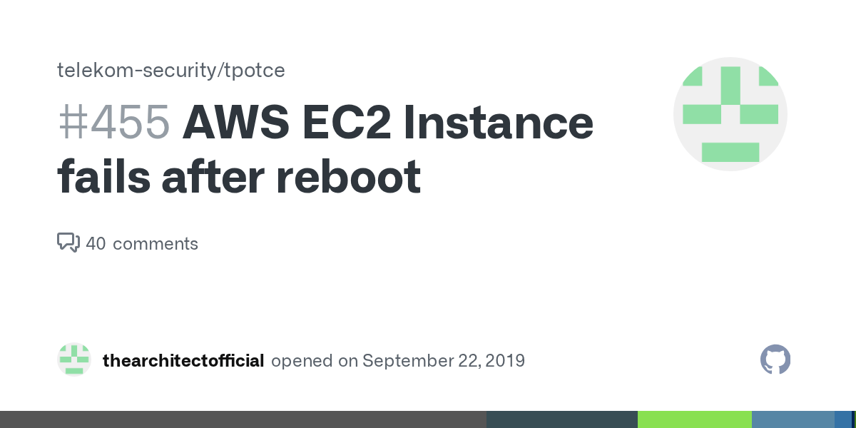 AWS EC2 Instance fails after reboot · Issue 455 · telekomsecurity
